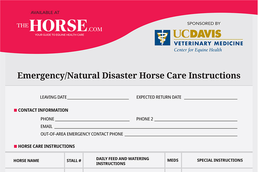 Emergency Horse Care Instructions